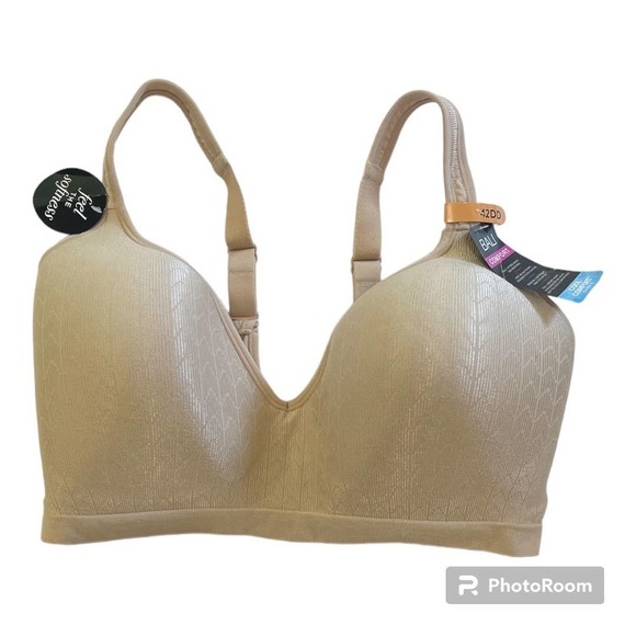 Bali Women's Comfort Revolution Wireless Full-Coverage Bra Almond 42DD DF3463 - Picture 3 of 6